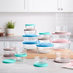 thumbnail image 2 of Pyrex Simply Store Glass Food Storage & Bake Container Set, 32 Piece with Multicolor Lids, 2 of 4