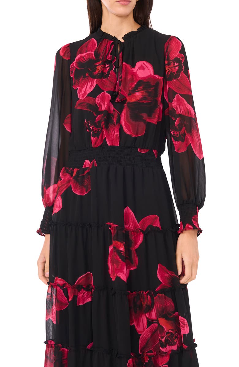 Halogen® Tie Neck Long Sleeve Maxi Dress