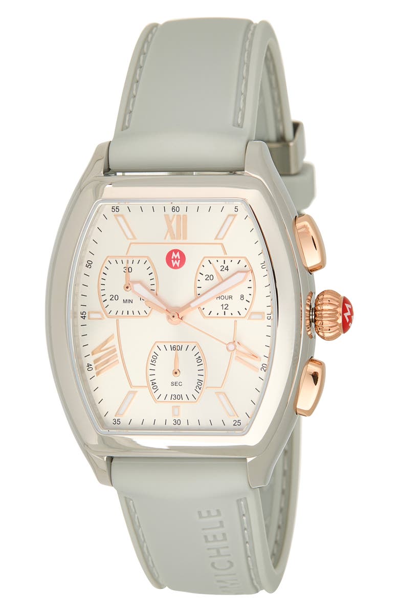 MICHELE Releve Sport Silicone Strap Watch, 35mm