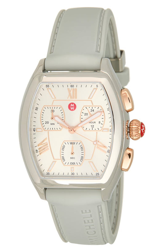 MICHELE Releve Sport Silicone Strap Watch, 35mm