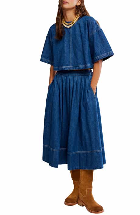 Embroidered Stripe Midi Shirtdress