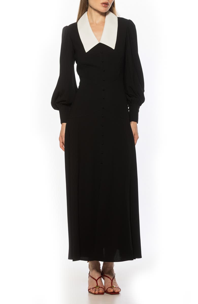 Alexia Admor Kate Collared Long Sleeve Maxi Dress