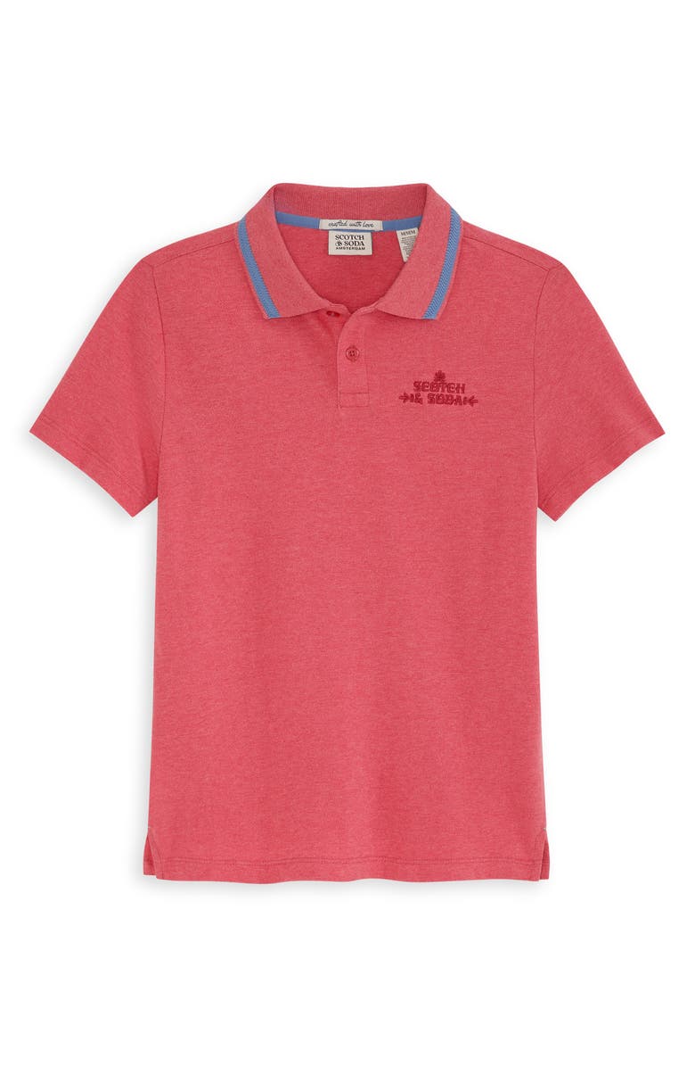 Scotch & Soda Kids' Heathered Cotton Piqué Polo