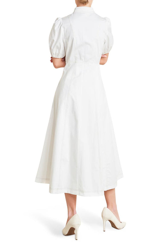 FREEMARKET Solid Cotton Midi Dress