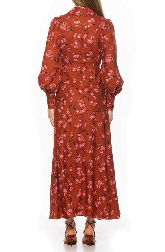 Alexia Admor Kate Collared Long Sleeve Maxi Dress