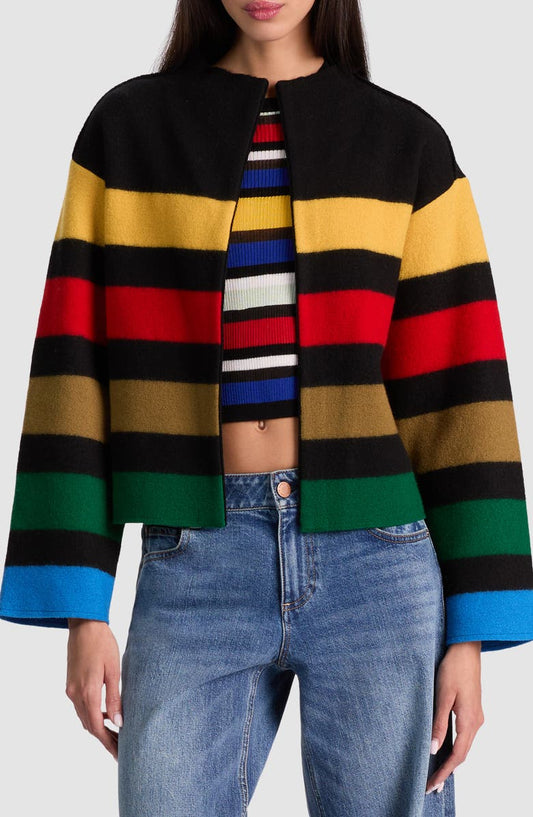 Alice + Olivia Pearson Stripe Wool Jacket