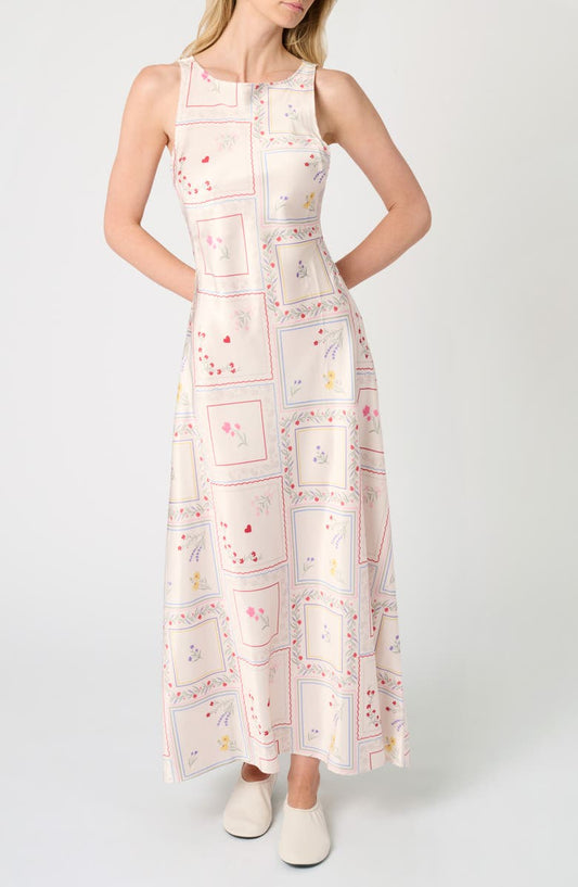 WeWoreWhat Boat Neck Satin Slip Dress