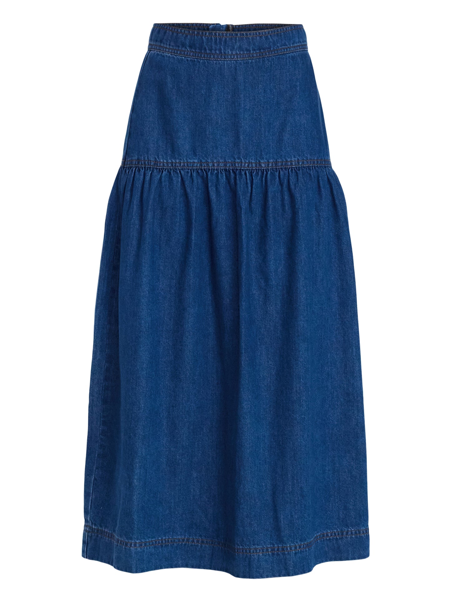 Walmart Time and Tru Women's Tiered Denim Midi Skirt, Sizes 0-20