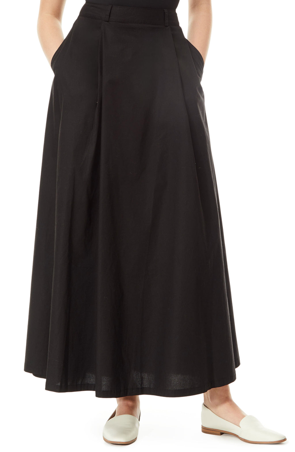 BY DESIGN Abigail Poplin Maxi Skirt, Main, color, Black