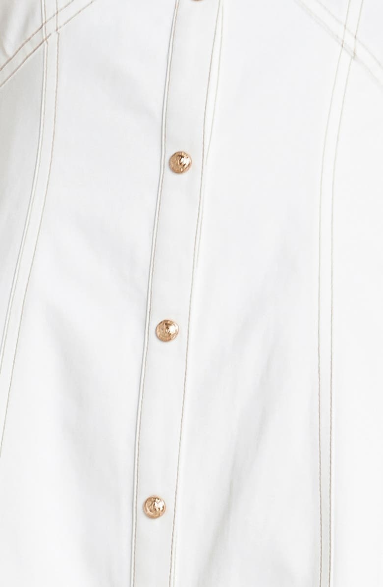 FREEMARKET Solid Cotton Midi Dress