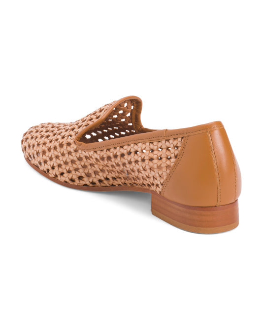 J. MCLAUGHLIN Made In Spain Woven Loafers With Leather Panels