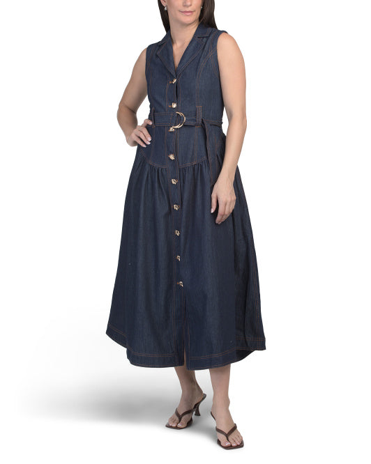 ZOE & CLAIRE Sleeveless Dropped Waist Maxi Dress