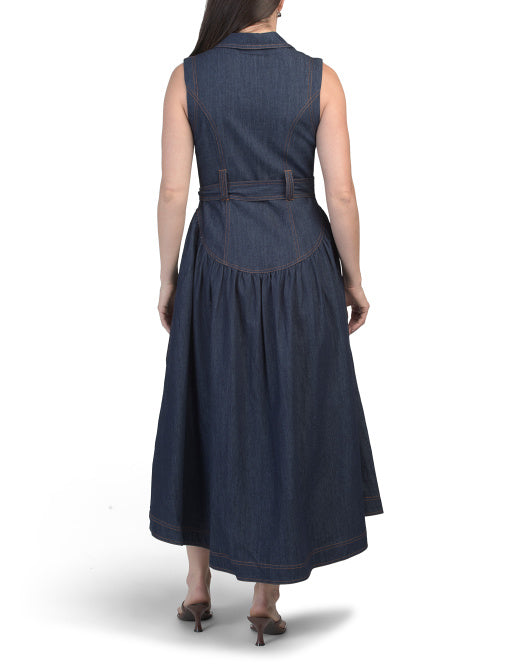ZOE & CLAIRE Sleeveless Dropped Waist Maxi Dress