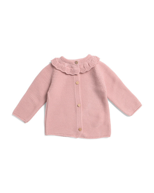 PINKWAVE Newborn Girls Ruffle Collar Cardigan