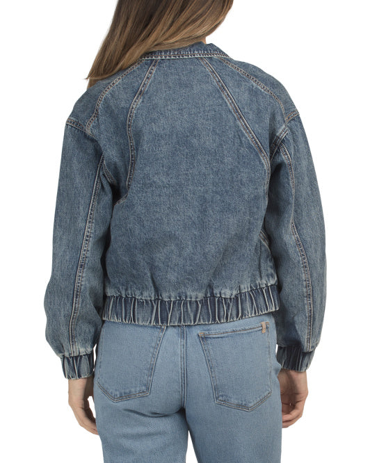 ELAN Denim Bomber Jacket