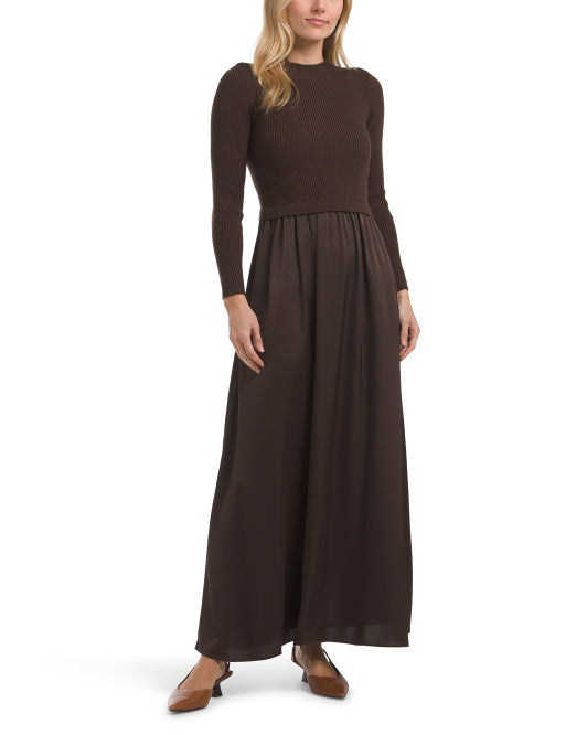TAYLOR Long Sleeve Twofer Maxi Dress