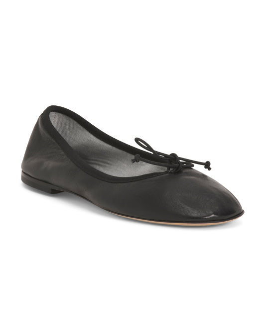 PROSPERINE Made In Italy Leather Ballerina Flats