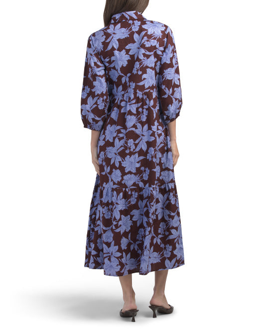LEA Long Sleeve Floral Maxi Dress