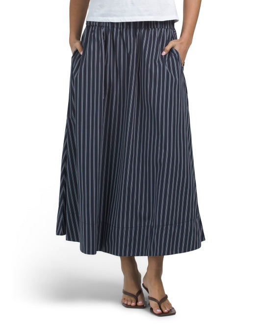 ELLEN TRACY Poplin Pull On Skirt