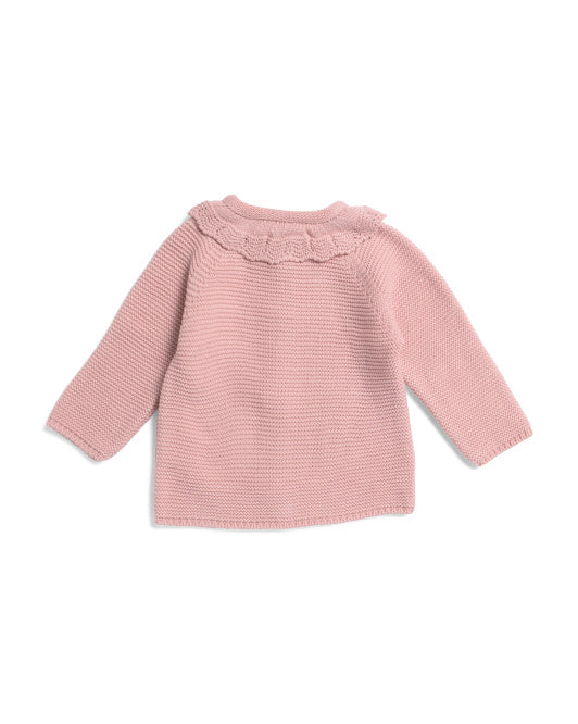 PINKWAVE Newborn Girls Ruffle Collar Cardigan