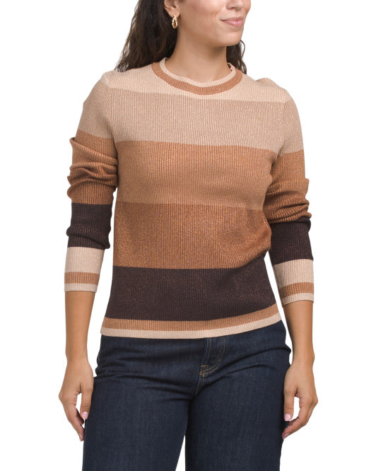 NANCY YANG Thick Striped Sweater