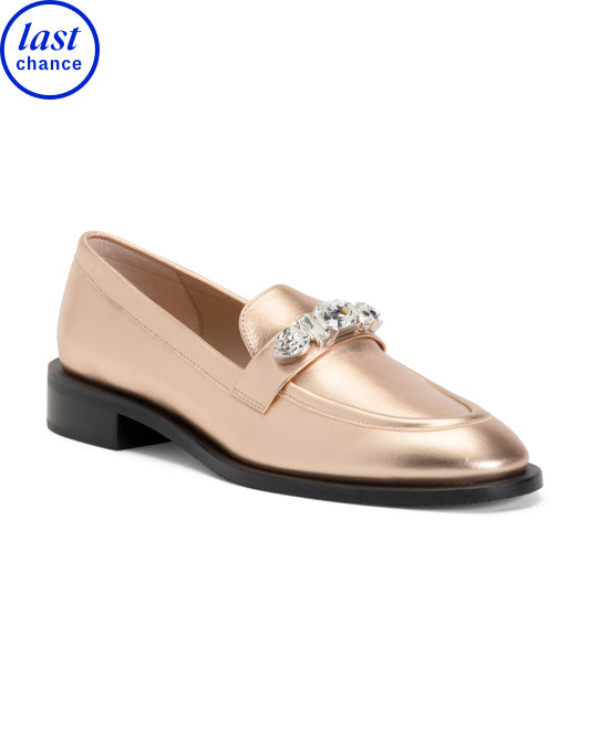 STUART WEITZMAN Made In Spain Leather Palmer Pendant Loafers