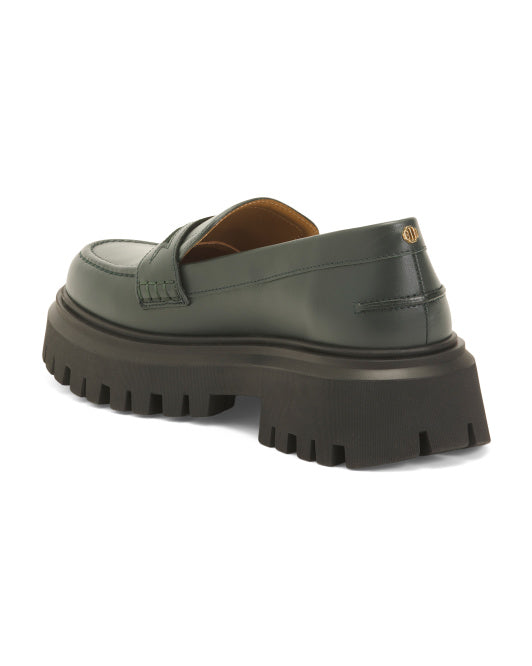 MAJE Made In Portugal Leather Platform Loafers