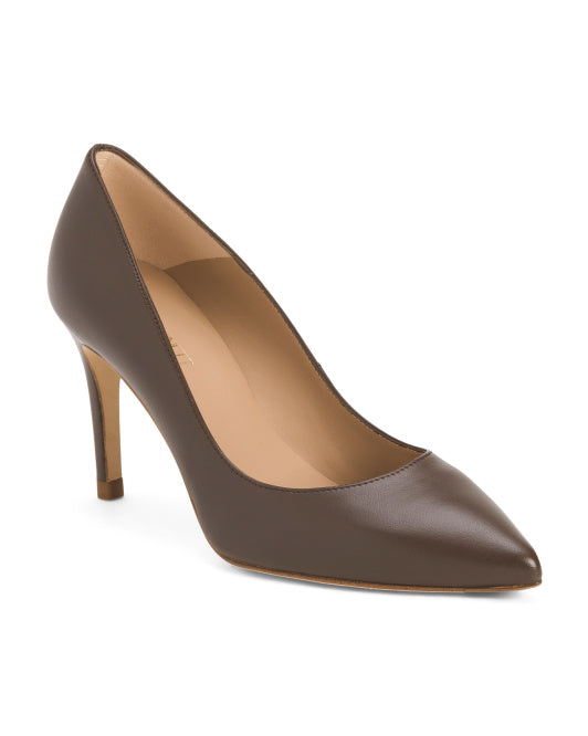 LK BENNETT Made In Spain Leather Floret Pointy Court Heels