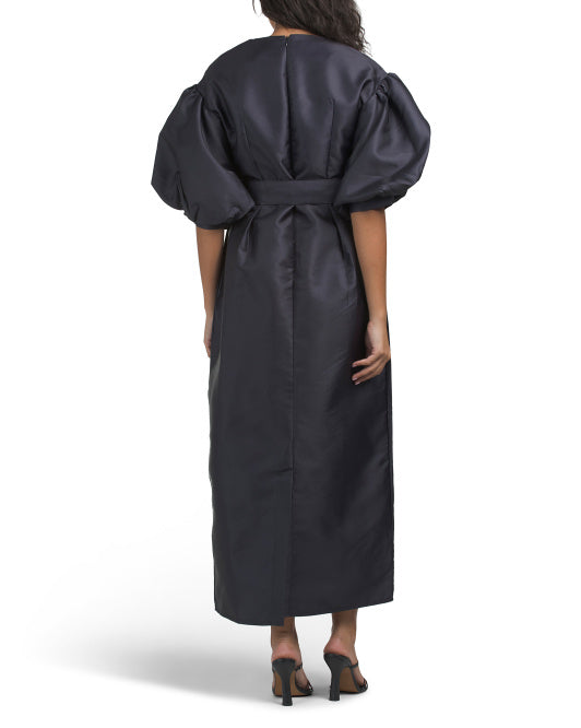 NANCY YANG Puff Sleeve Floral Dress