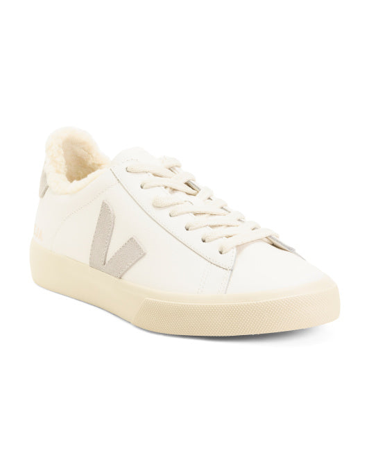 VEJA Made In Brazil Leather Campo Fured Sneakers