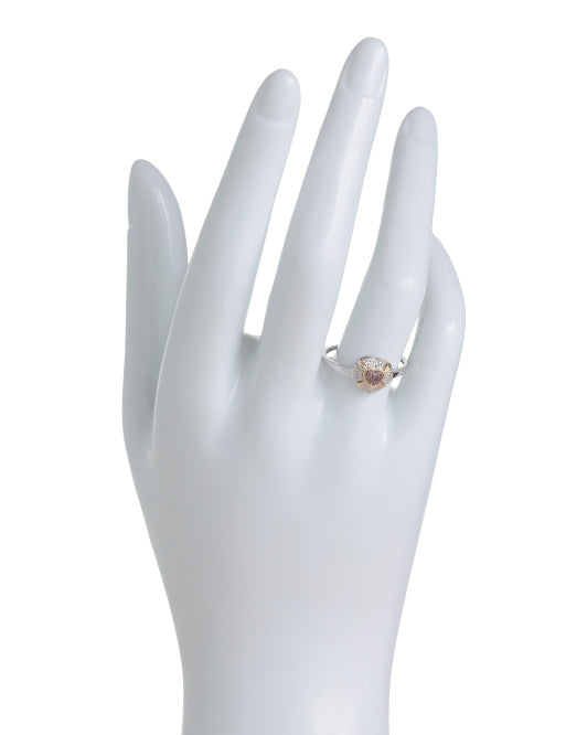 AURORA ITALO Sterling Silver 14kt Gold Ruby Heart Ring