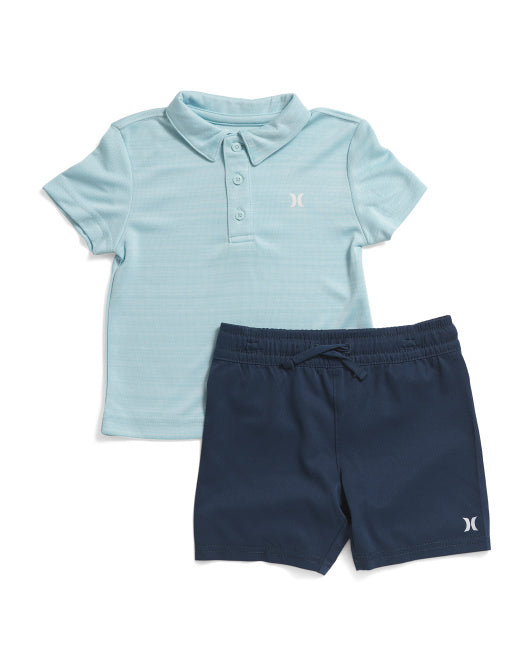 HURLEY Toddler Boys 2pc Dri Fit Polo And Shorts Set