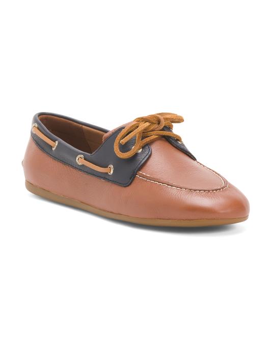 SPERRY Leather Slim Boat Sneakers