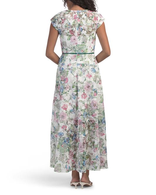 KAY UNGER Sleeveless Tea-length Dress