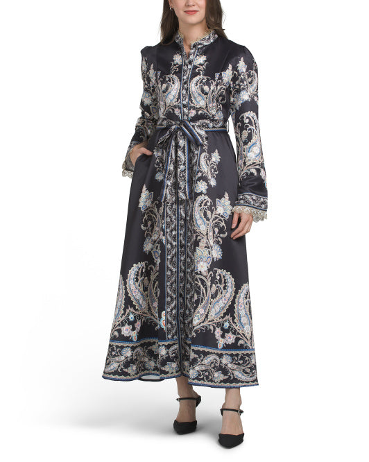 NANCY YANG Paisley Print Maxi Dress