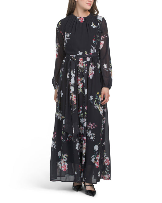 NANCY YANG Floral Maxi Dress