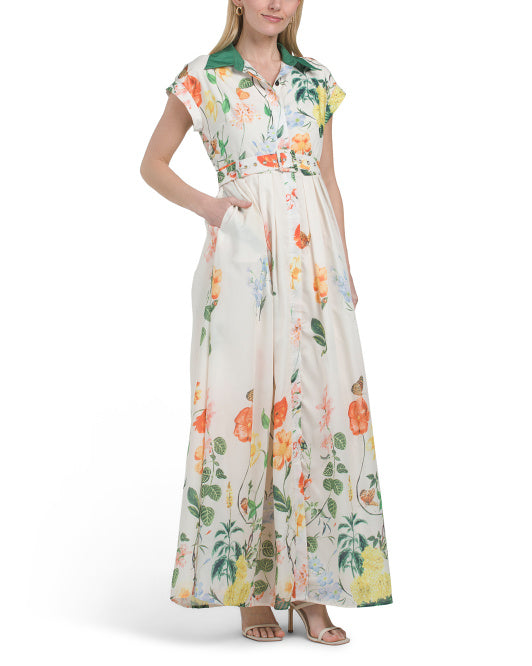 DALIA MACPHEE Short Sleeve Floral Dress
