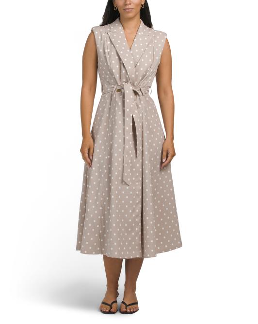 CALVIN KLEIN Polka Dot Midi Dress