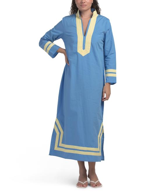 SAIL TO SABLE Long Sleeve Classic Two Tone Caftan