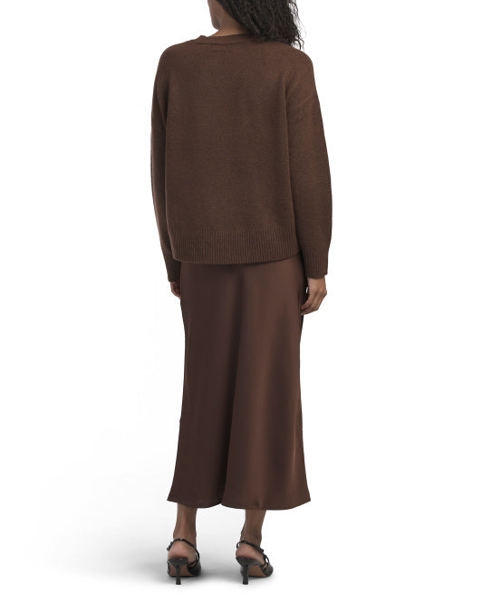SINCERELY JULES 2pc Crew Neck Sweater And Woven Skirt Set