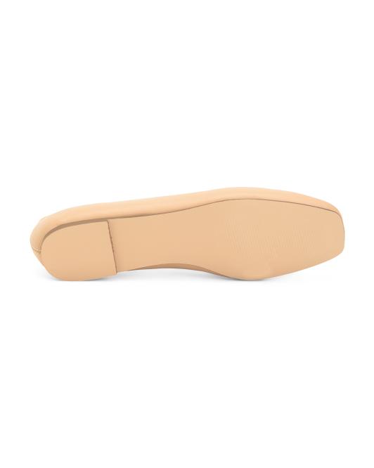 BLACK SUEDE STUDIO Leather Lue Choked Up Ballerina Flats