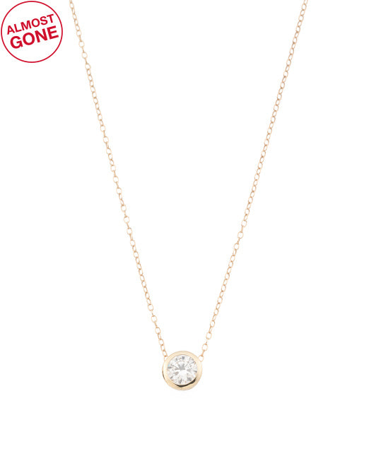 LAB GROWN BY GUILD Made In The Usa 14kt Gold Lab Diamond Pendant Necklace