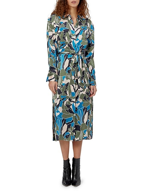 Printed Silk Shirtdress