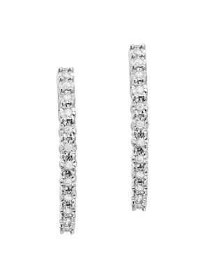 Effy ENY
 Sterling Silver & 0.21 TCW Diamond Hoop Earrings