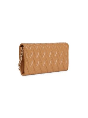 Valentino by Mario Valentino
 Cesare Sauvage Diamond-Shaped Embellished Leather Chain Wallet