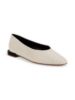 Saks Fifth Avenue
 Snake-Embossed Leather Ballet Flats