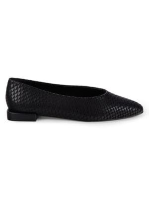 Saks Fifth Avenue
 Snake-Embossed Leather Ballet Flats