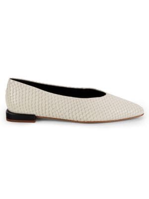 Saks Fifth Avenue
 Snake-Embossed Leather Ballet Flats