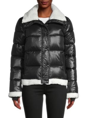 Avec Les Filles
 Faux Fur-Trim Puffer Jacket