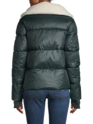 NOIZE
 Felicia Faux Shearling Collar Puffer Jacket